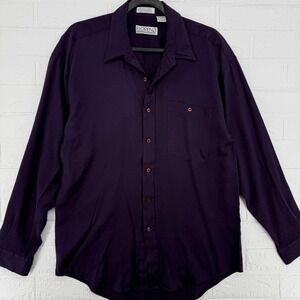Florenzi Collection Button Down Shirt Mens Large Purple Textured Long Sleeve